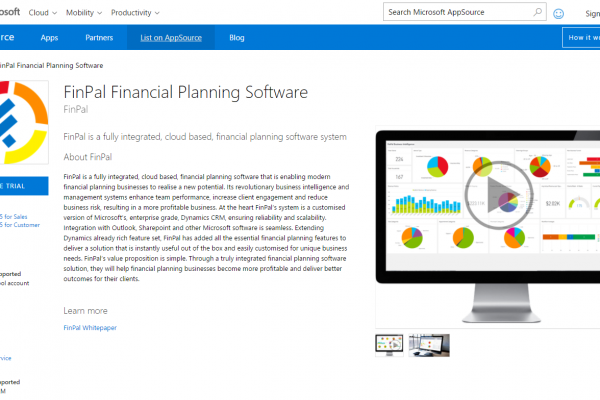 Microsoft AppSource - Fin365 Financial Planning Software